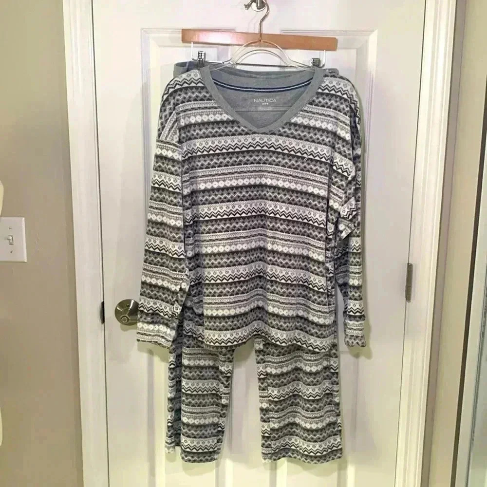 Nautical soft fleece pajamas size medium
